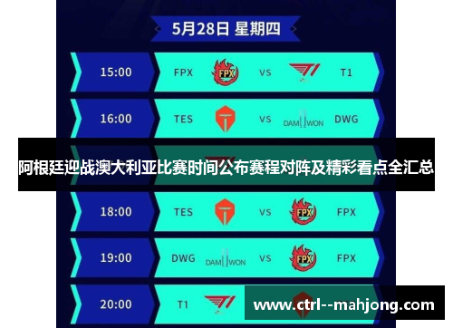 阿根廷迎战澳大利亚比赛时间公布赛程对阵及精彩看点全汇总