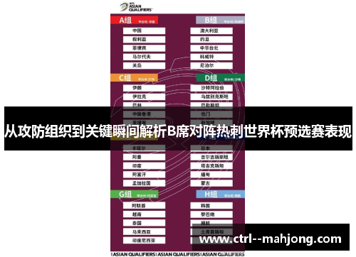 从攻防组织到关键瞬间解析B席对阵热刺世界杯预选赛表现